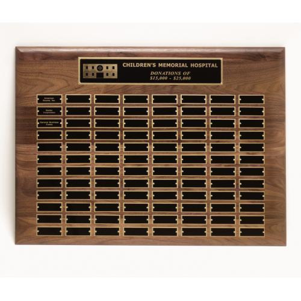 Walnut Perpetual Plaques — 24 Plates, 11" x 15"