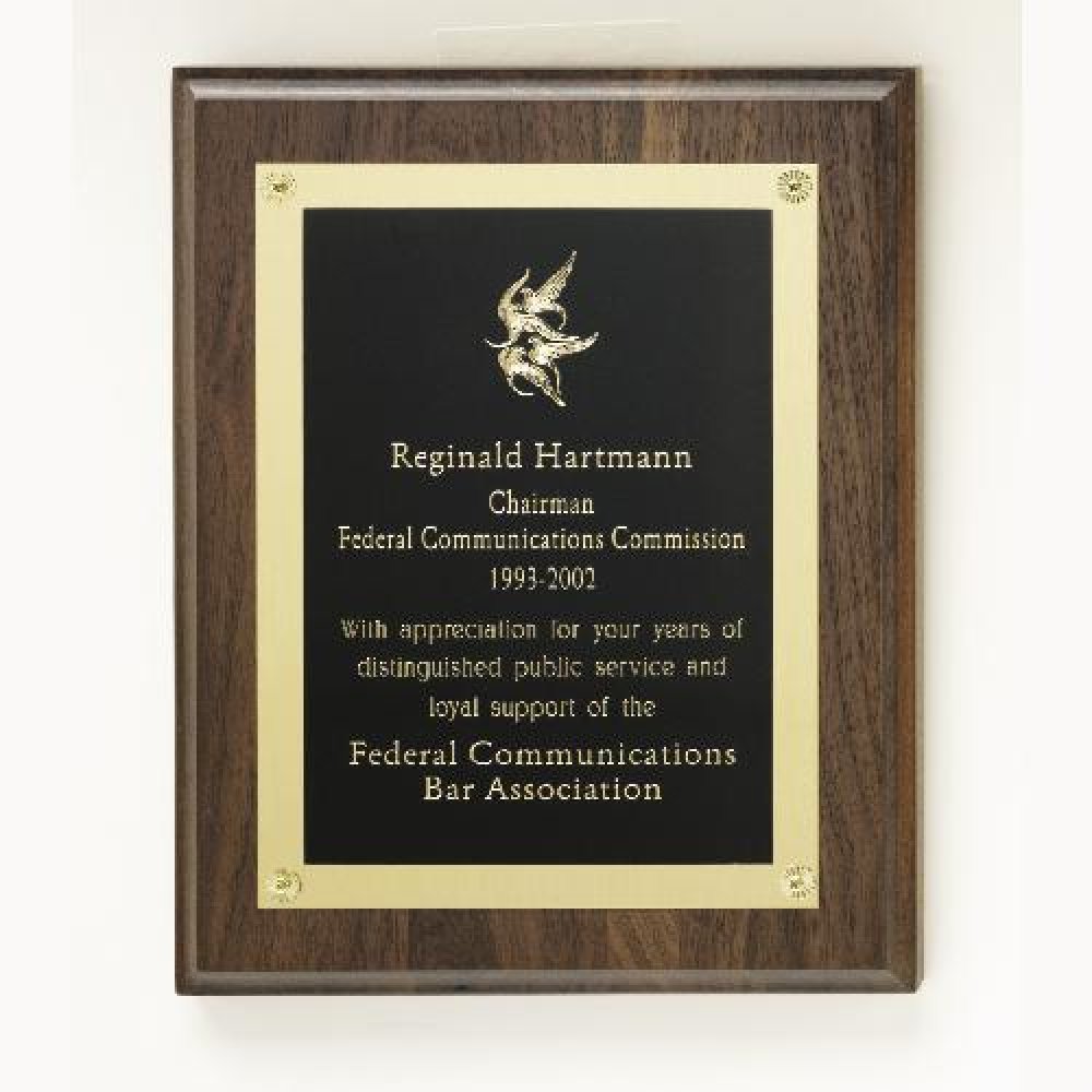 Walnut Rosette Plaque — 9" x 12"