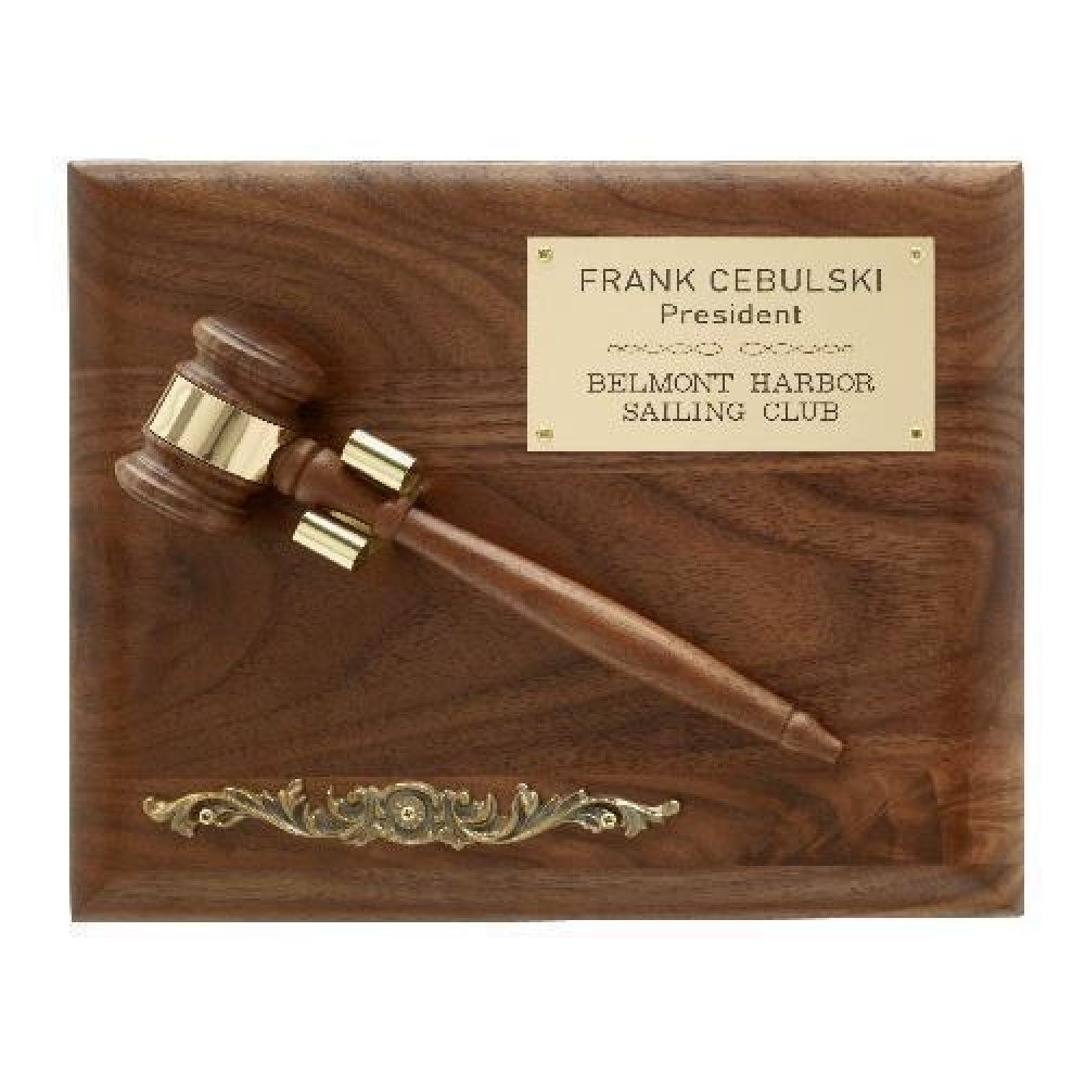 Removable Wooden Gavel Plaque — 9" x 12"