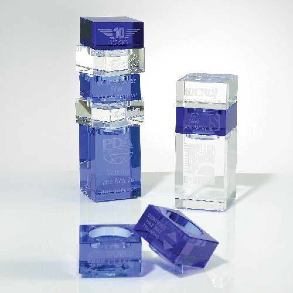Optical Recognition Tower Base — Blue center, 2 1/4" x 2 1/4"