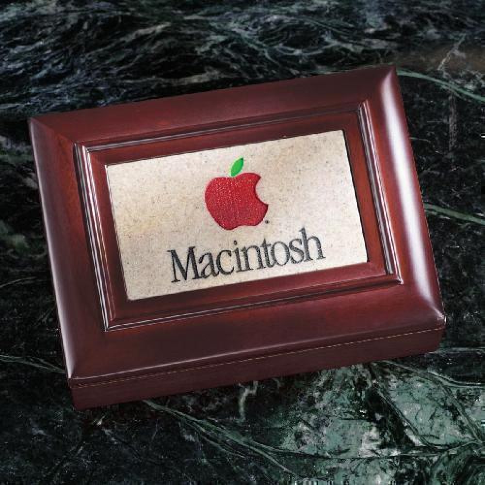 Wood Box with Stonecast Inlay — 73/4" x 2 1/4" x 5 3/4"