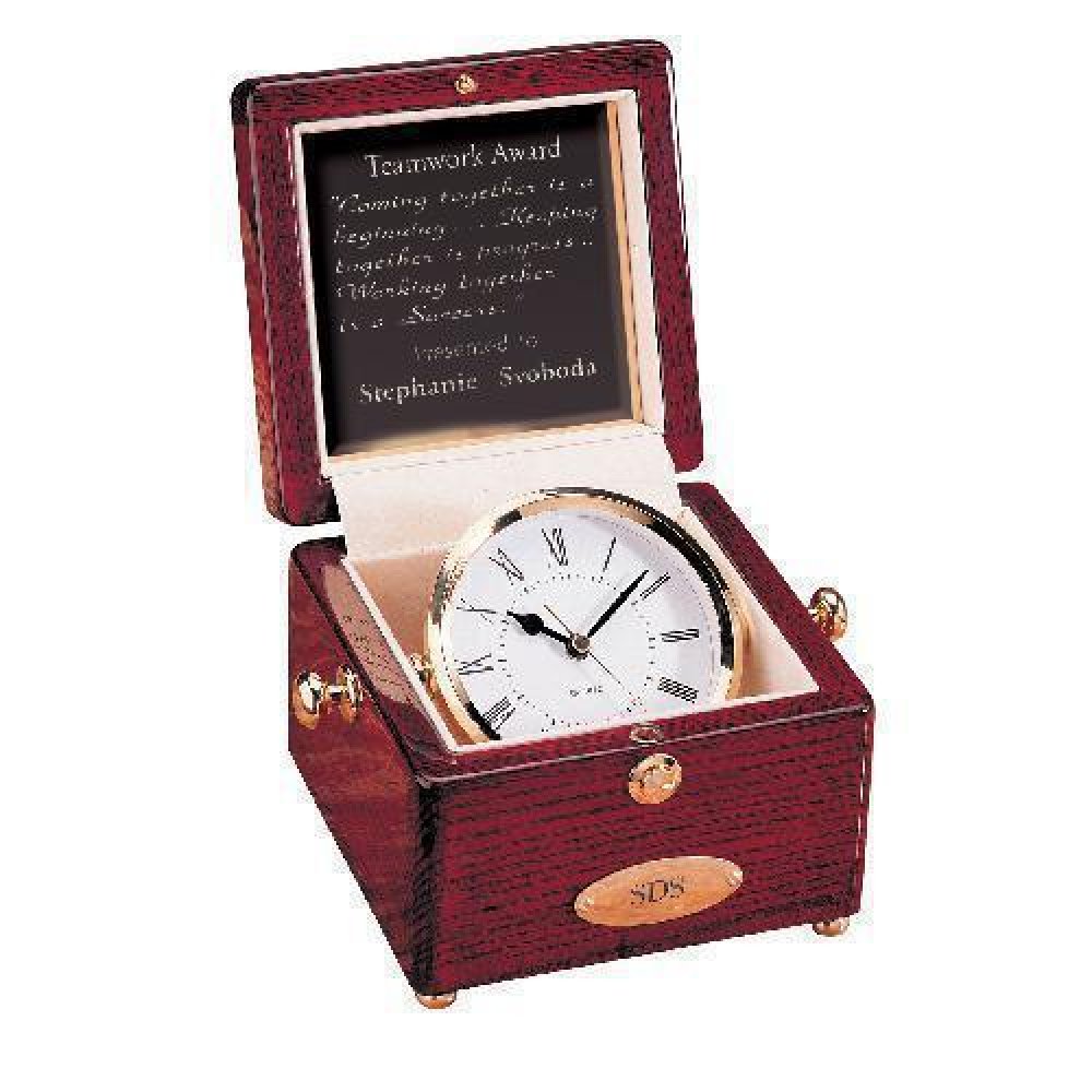 Captain's Clock — 4 3/4" x 3 3/4" x 4 3/4"