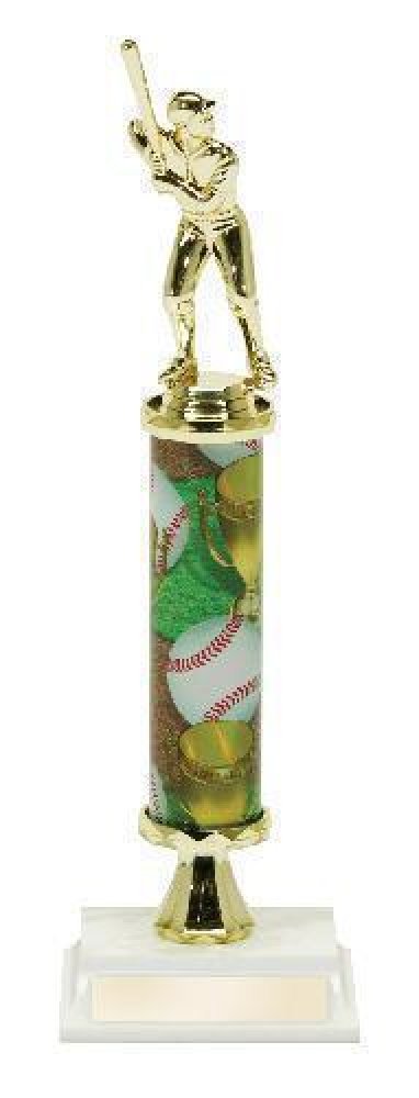 Single Column Trophy -Baseball — Baseball Male Single Column 14 1/2"