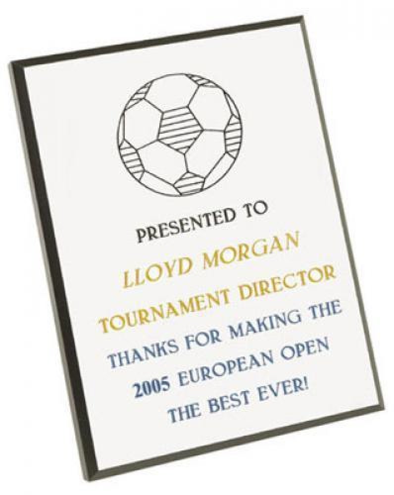 Spectra White Black Bevel Edge Plaques — 5" X 7"