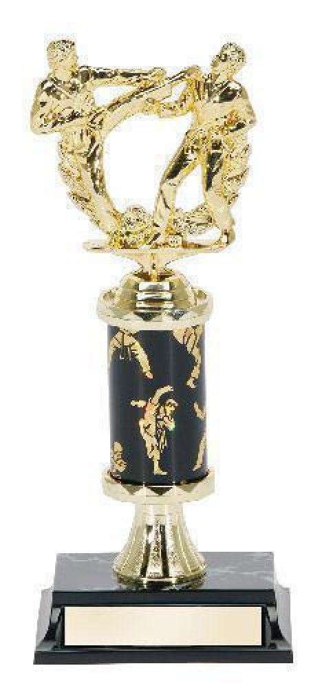 Single Column Trophy -Karate Male — Karate Male Single Column 10 3/4"