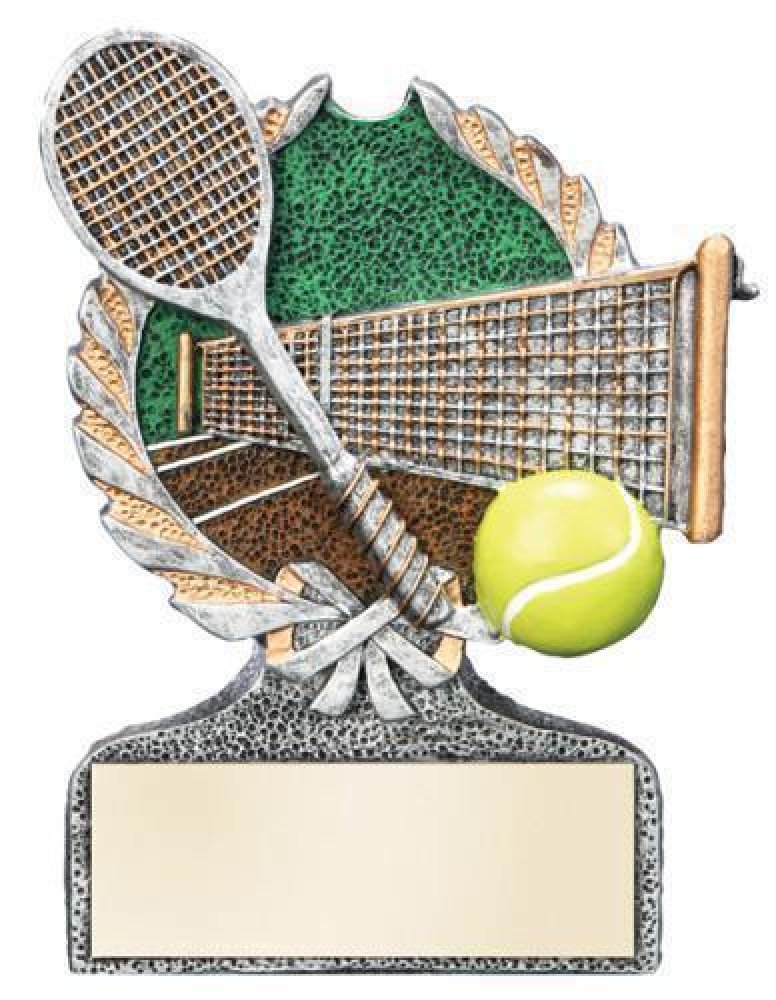 Multi Color Sport Resin Figure -Tennis — Multi Color / Pewter