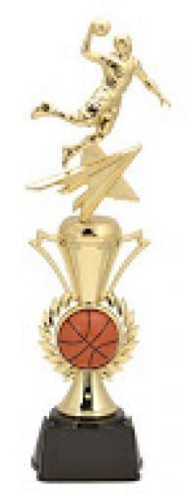 All Star with Riser Trophy -Basketball Male — 14" tall