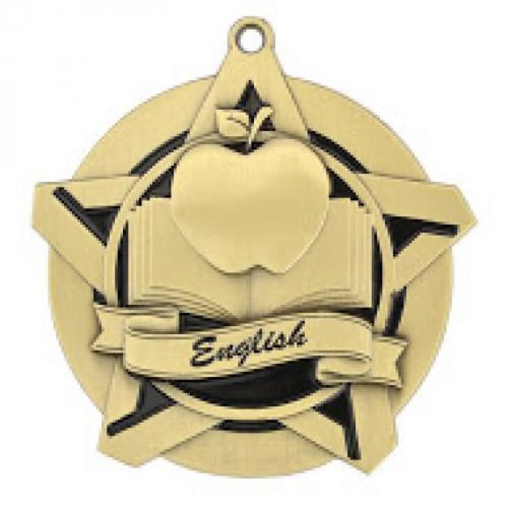 Super Star Medal -English — Bronze 2 1/4"