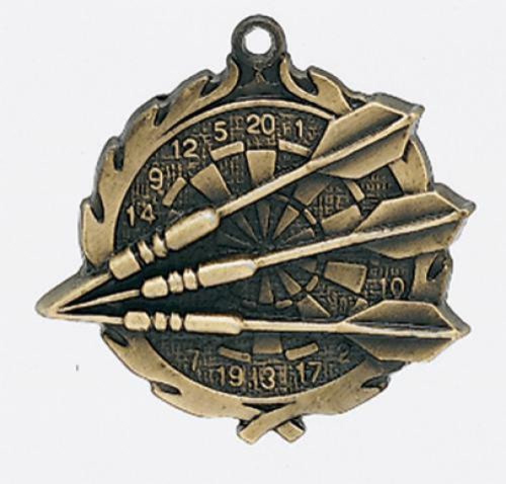 Wreath Medal -Dart — Silver 1 3/4"