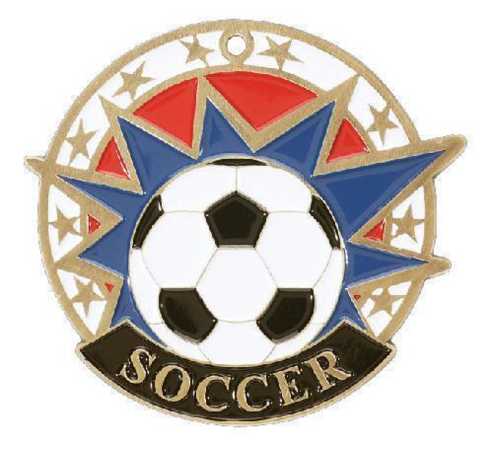 USA Sport Medals -Soccer — Silver 2 1/2"