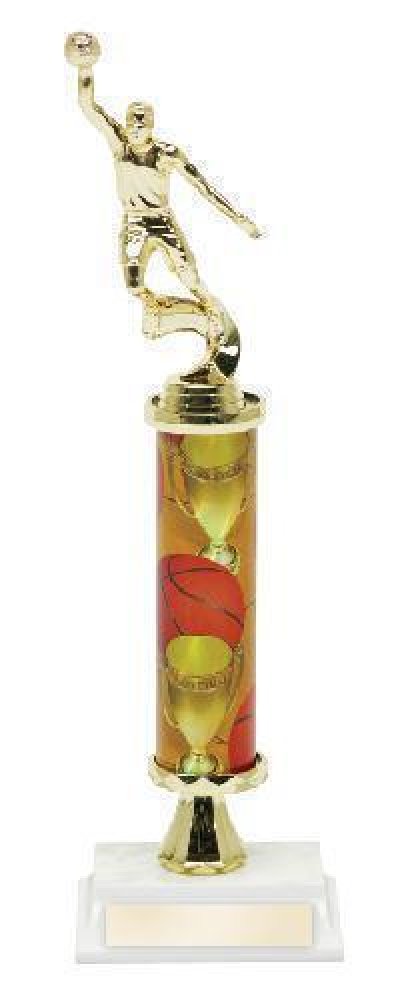 Single Column Trophy -Basketball — Basketball Male Single Column 15"