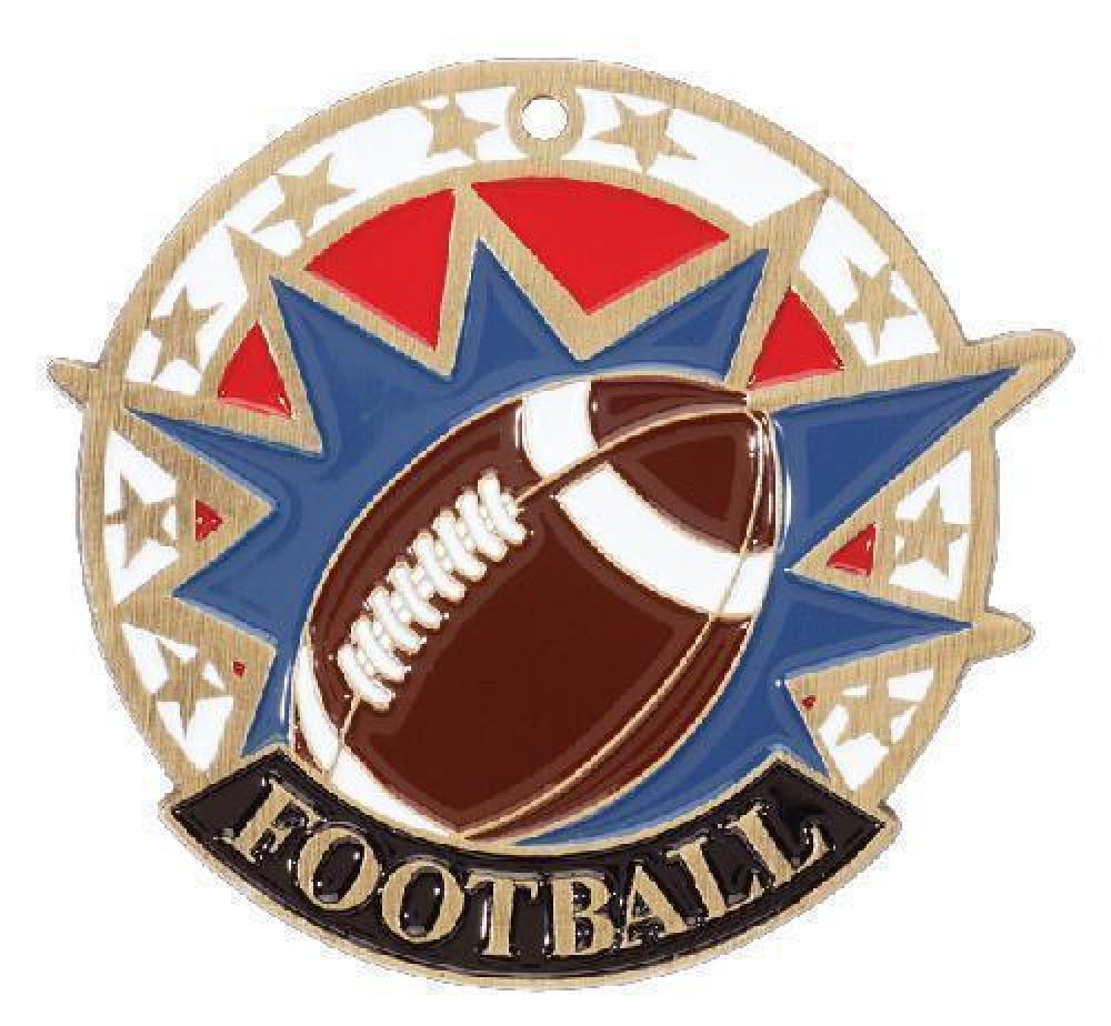 USA Sport Medals -Football — Gold 2 1/2"