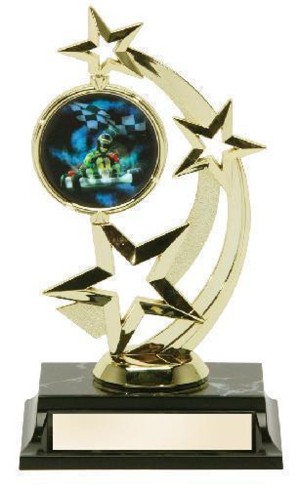 Shooting Star Mylar Holder Trophy -Go-Kart — Go-Kart Mylar Shooting Star 7 1/2"