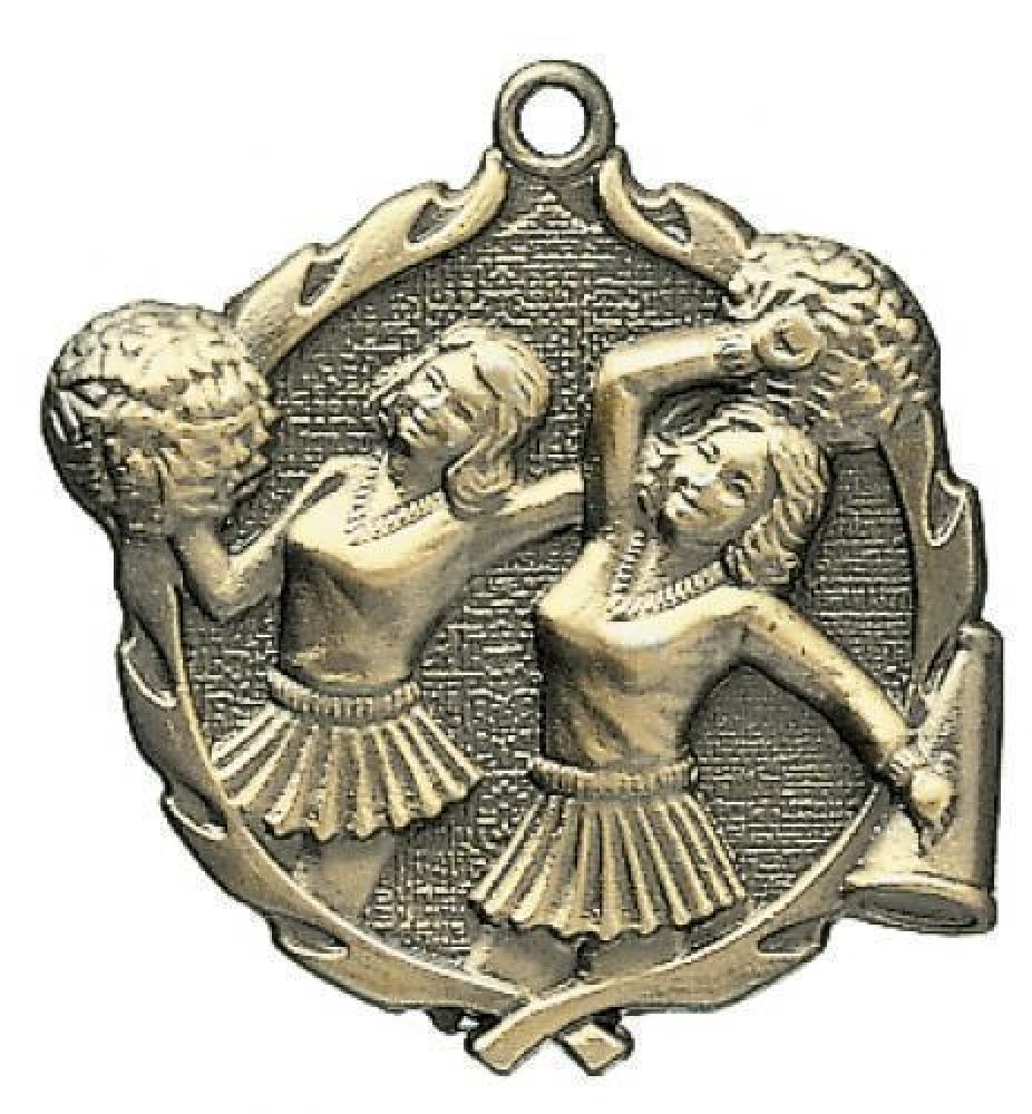 Wreath Medal -Cheerleading — Silver 2 1/2"