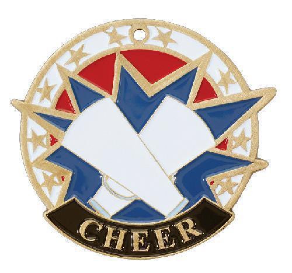 USA Sport Medals -Cheerleader — Gold 2 1/2"
