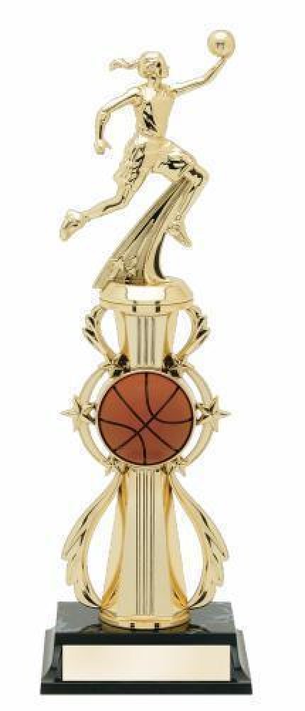 All Star Trophy With Riser -Basketball Female — Basketball All Star Female - 13"