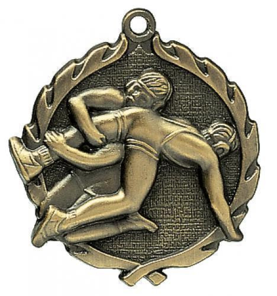 Wreath Medal -Wrestling — Silver 1 3/4"