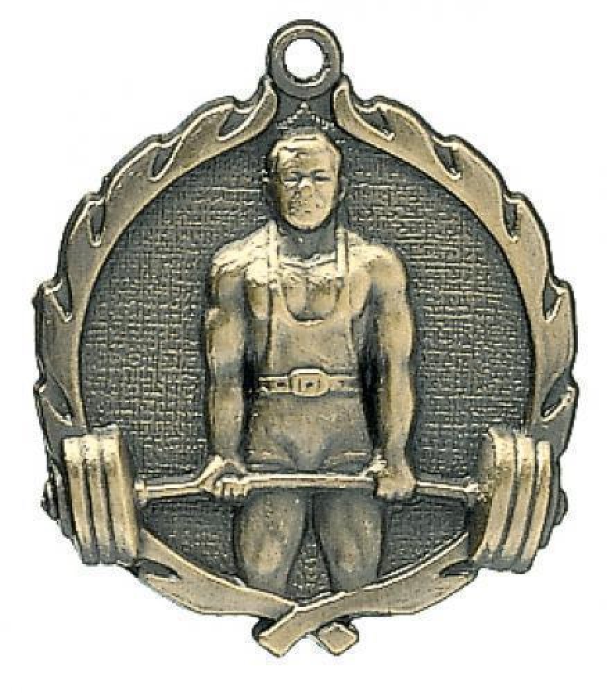 Wreath Medal -Weightlifting Male — Gold 2 1/2"
