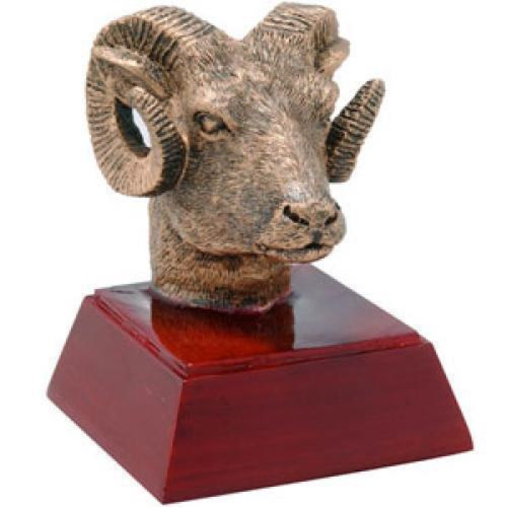 Resin Sculptures -Ram — Ram Head (rosewood base)