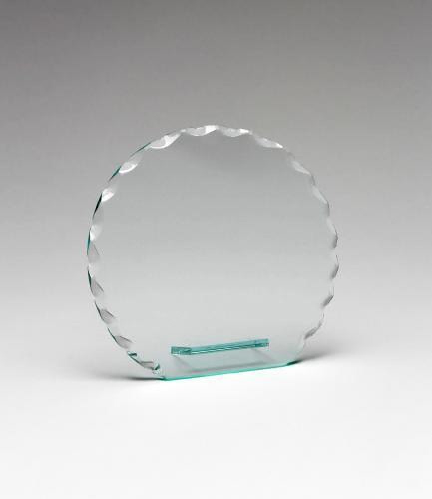 Corporate Scallop Circle Glass Award — 5" X 5 1/2"