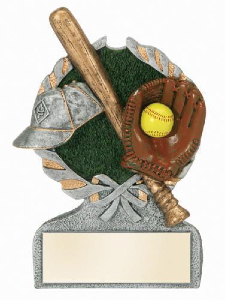 Multi Color Sport Resin Figure -Softball — Softball Multi Color / Pewter