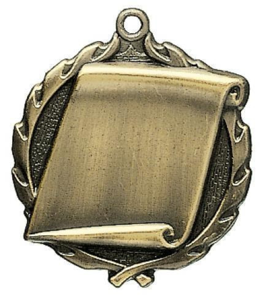 Engraving Scroll Medals — Gold 1 3/4"