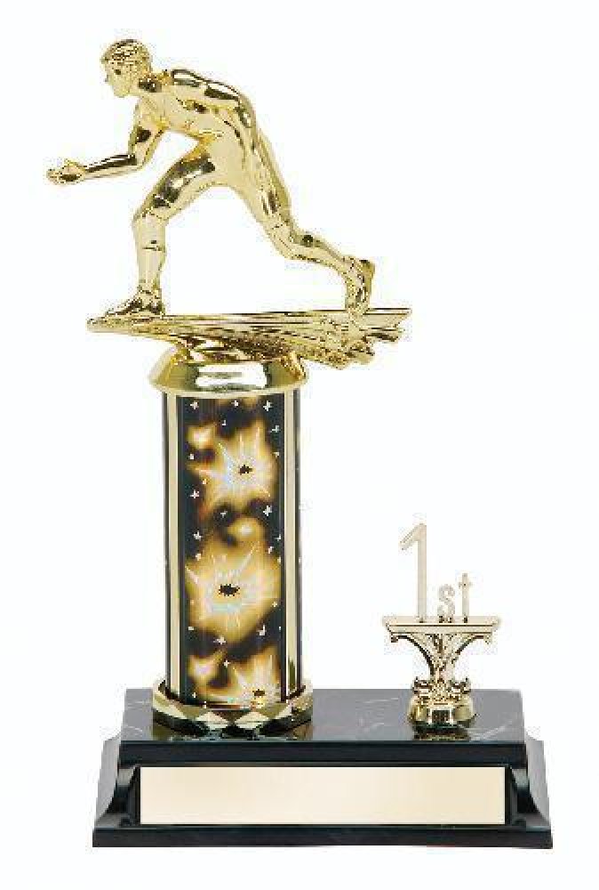 Single Column with Trim Award -Wrestling — Wrestling Single Column with Trim 9 3/4"