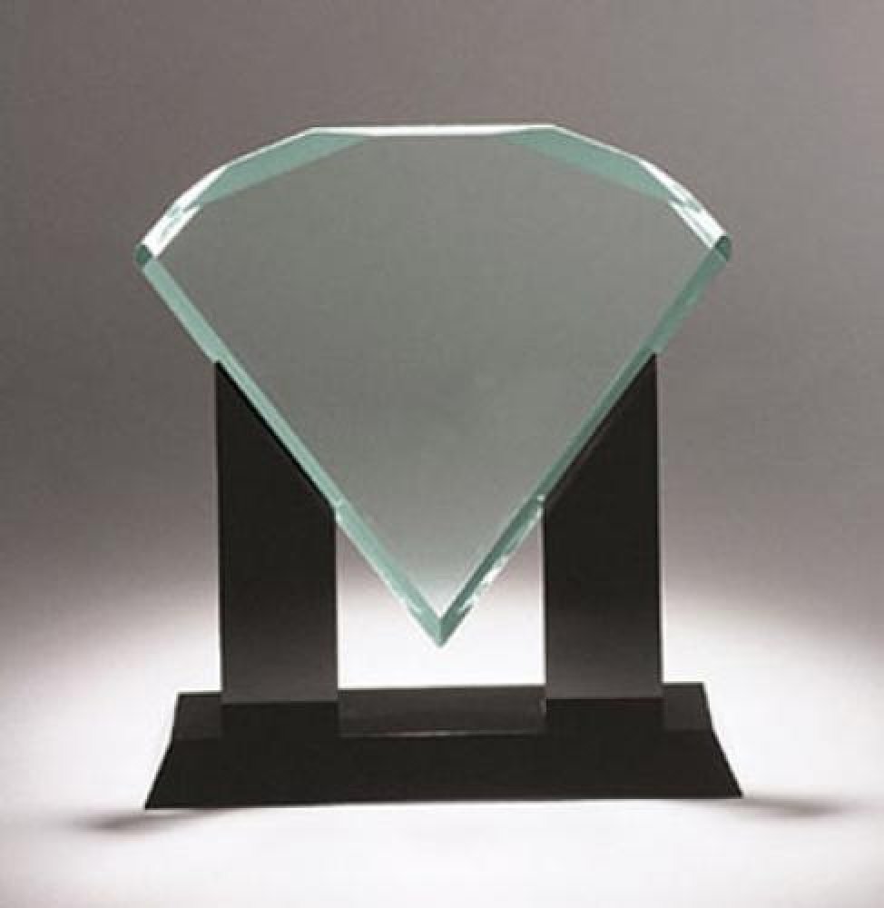 Corporate Acrylic Diamond Awards — Black / Jade 10 3/4"