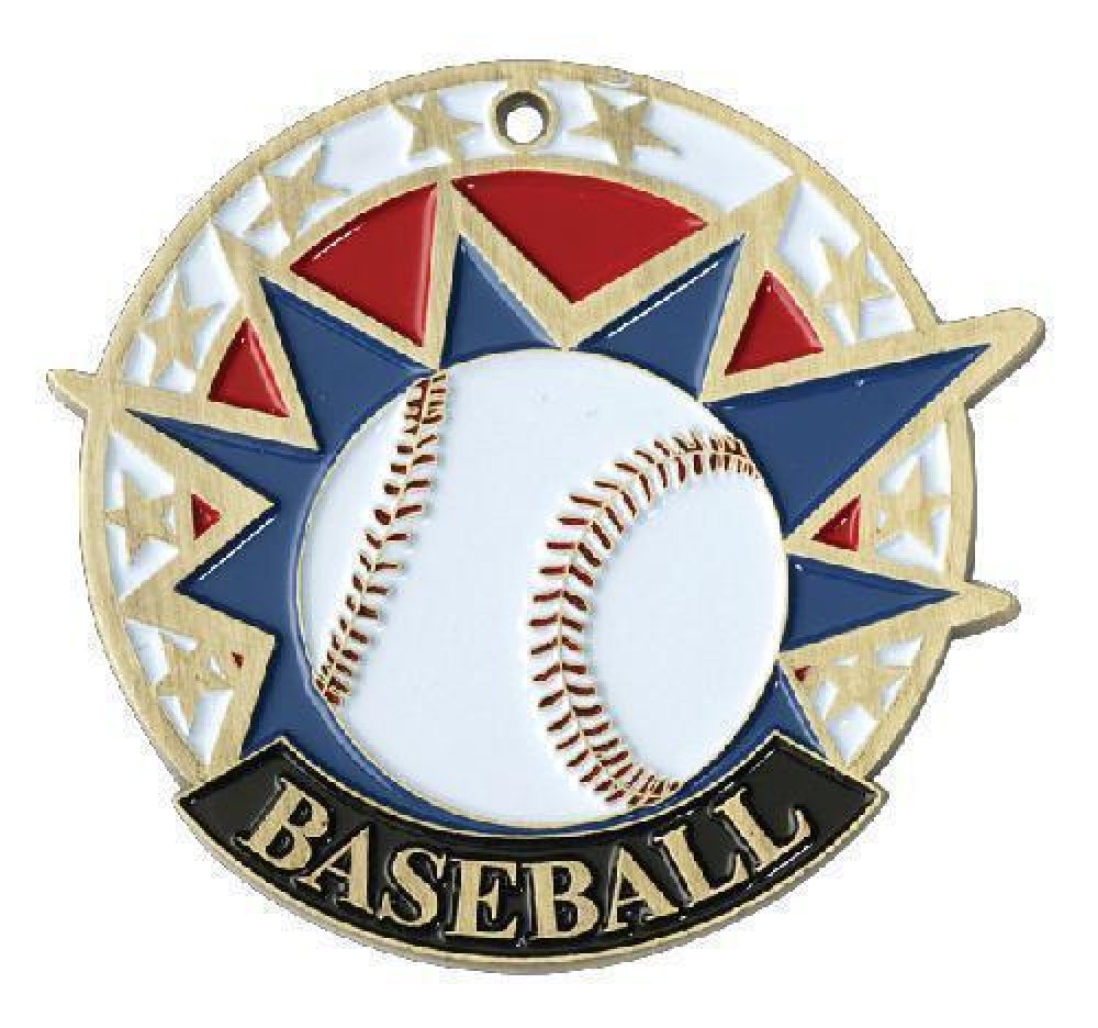 USA Sport Medals -Baseball — Gold 2 1/2"