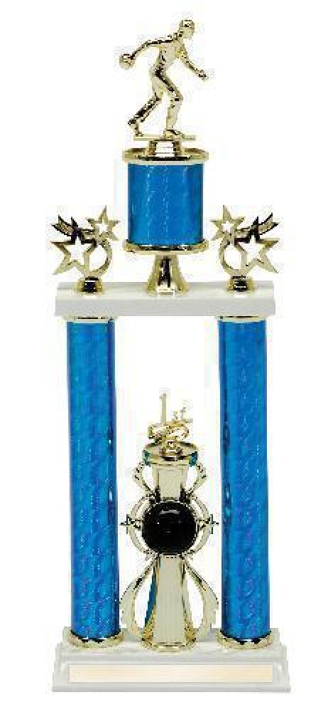 Two Tier Trophy -Bowling Male — Bowling Male Two Tier 23 1/2"