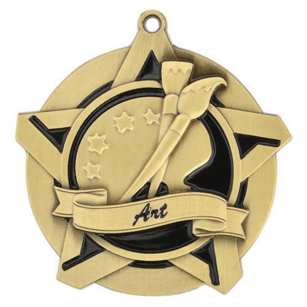 Super Star Medal -Art — Bronze 2 1/4"