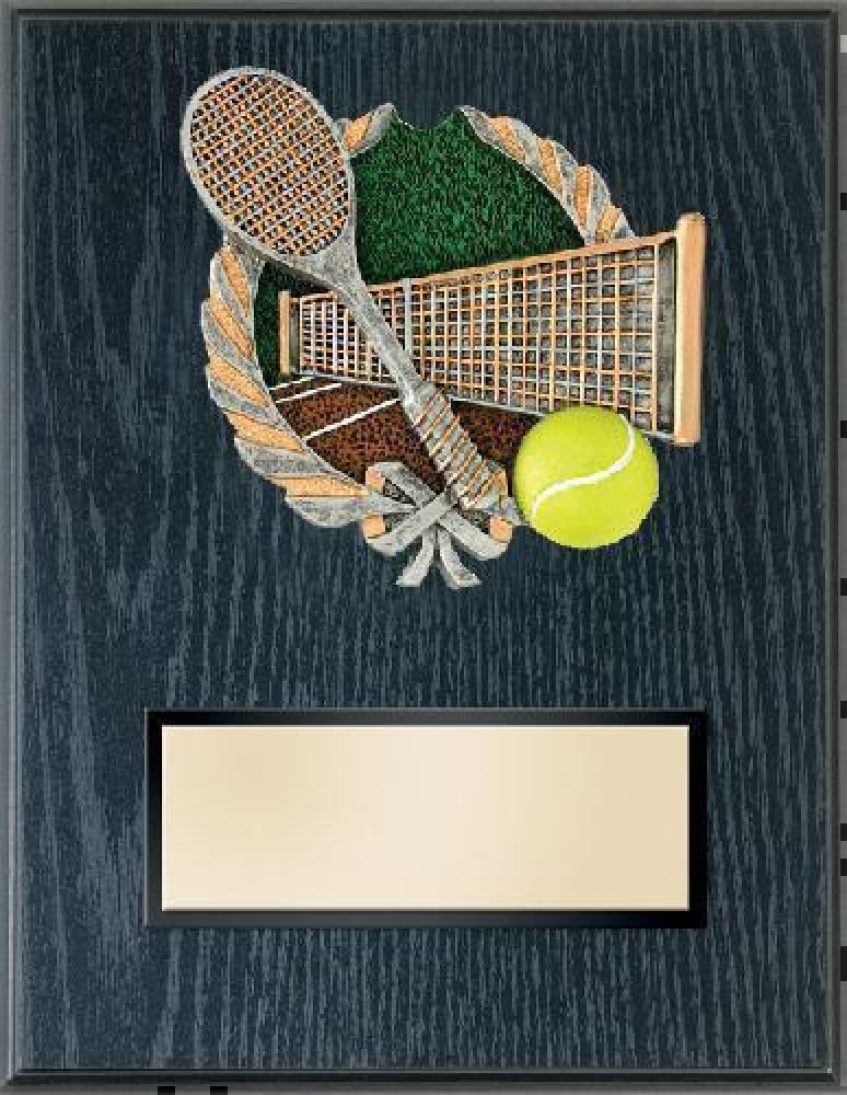 Tennis Resin Plaque Mount Award — Tennis Plaque 6" X 8"