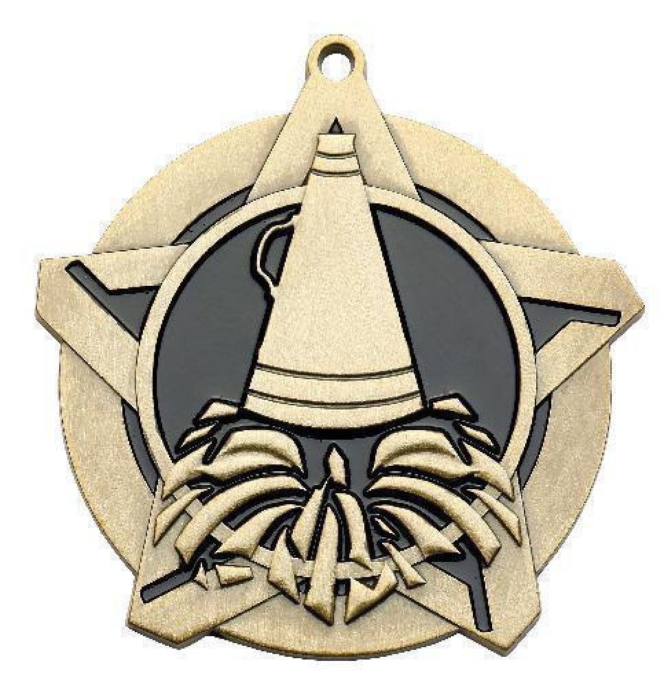 Super Star Medal -Cheerleading — Bronze 2 1/4"