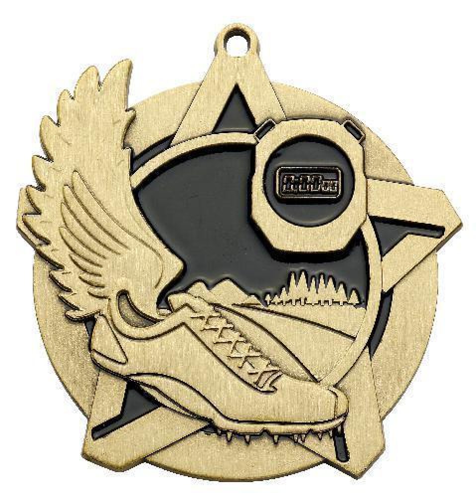 Super Star Medal -Cross Country — Gold 2 1/4"