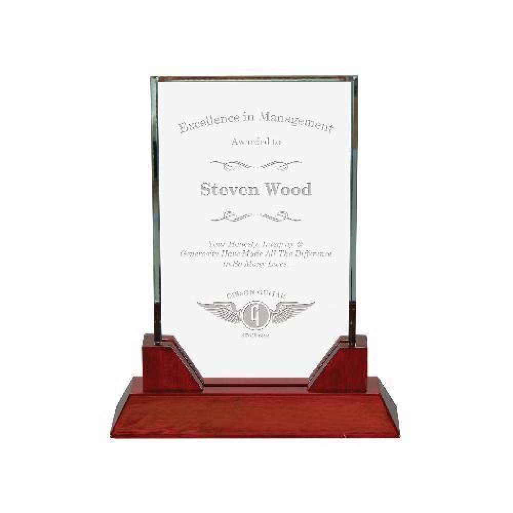 Heathrow Glass with Rosewood Base — Heathrow Jade 8 1/2"