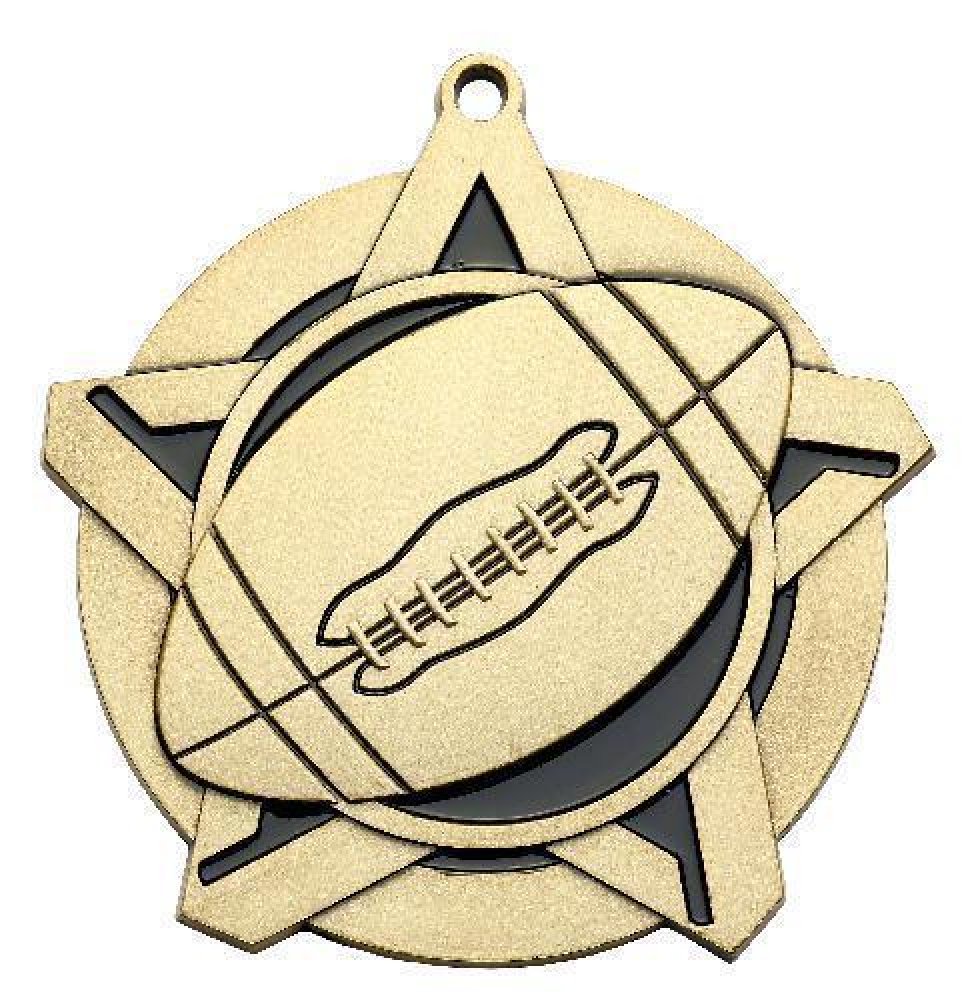 Super Star Medal -Football — Bronze 2 1/4"