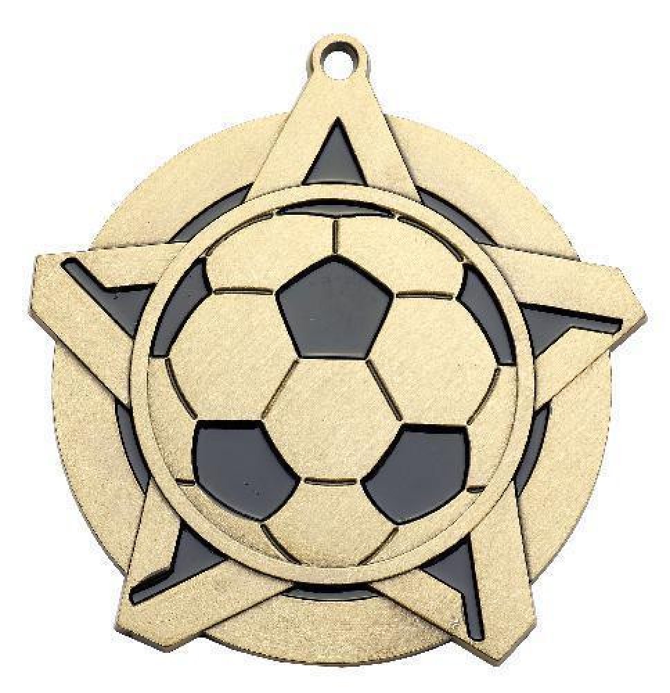 Super Star Medal -Soccer — Bronze 2 1/4"