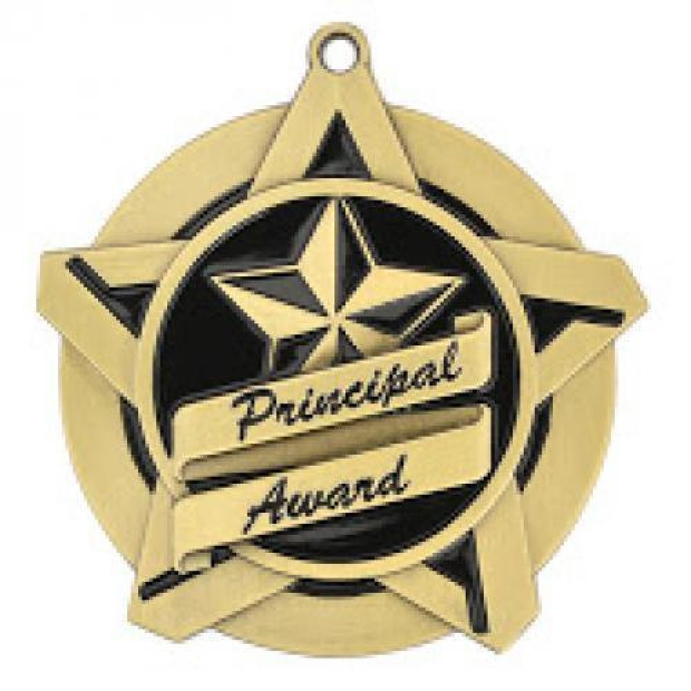 Super Star Medal -Principal Award — Gold 2 1/4"