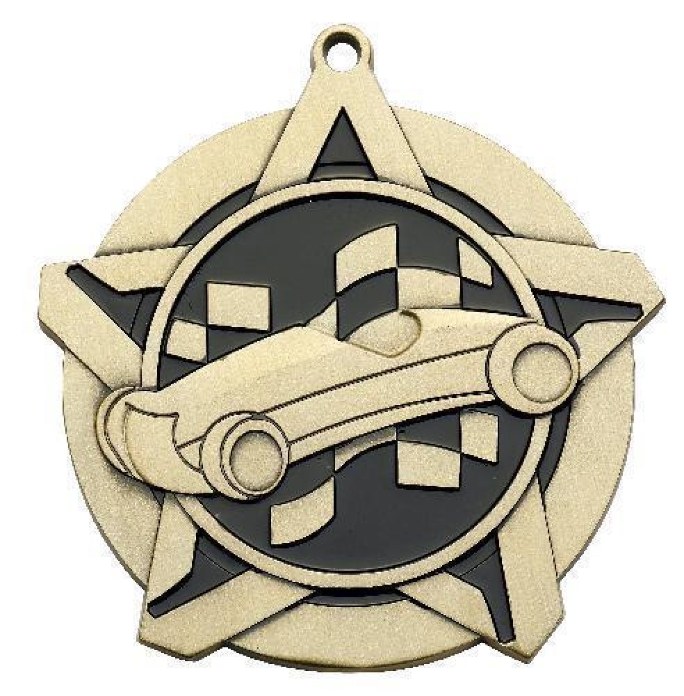 Super Star Medal -Pinewood Derby — Gold 2 1/4"