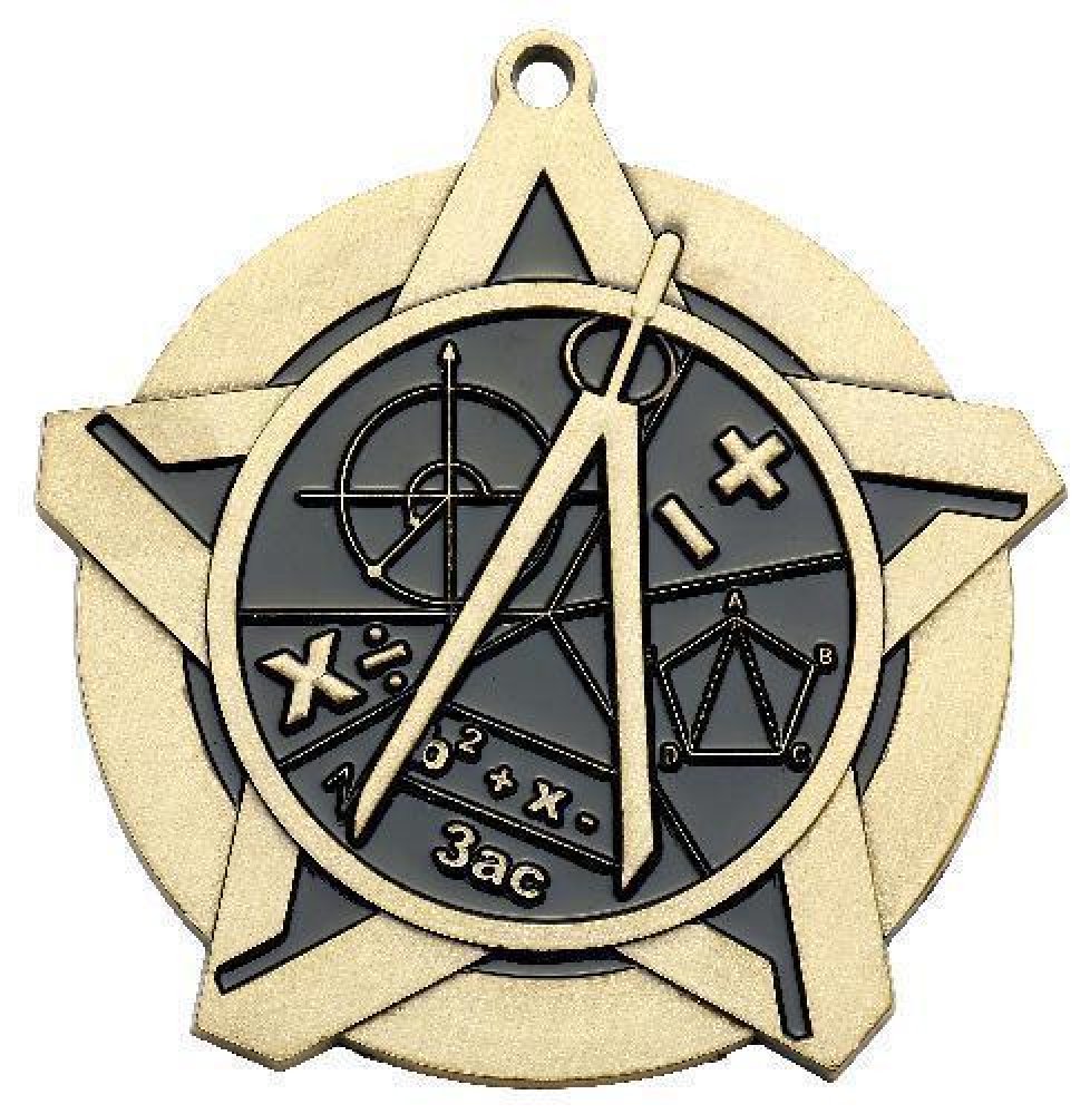 Super Star Medal -Math — Bronze 2 1/4"
