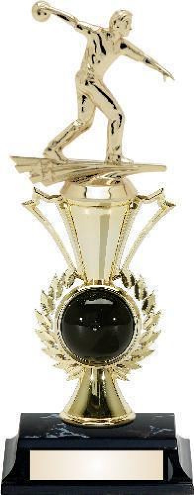 Trophy With Riser -Bowling Male — 12" tall