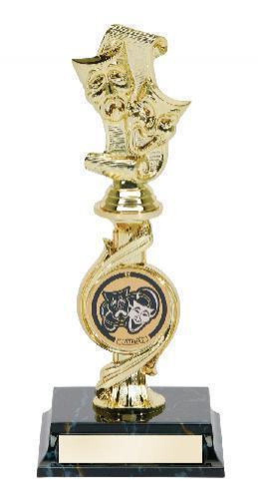 Figure on Mylar Holder Riser Award -Drama — Drama Figure with Mylar Riser 10 3/4"