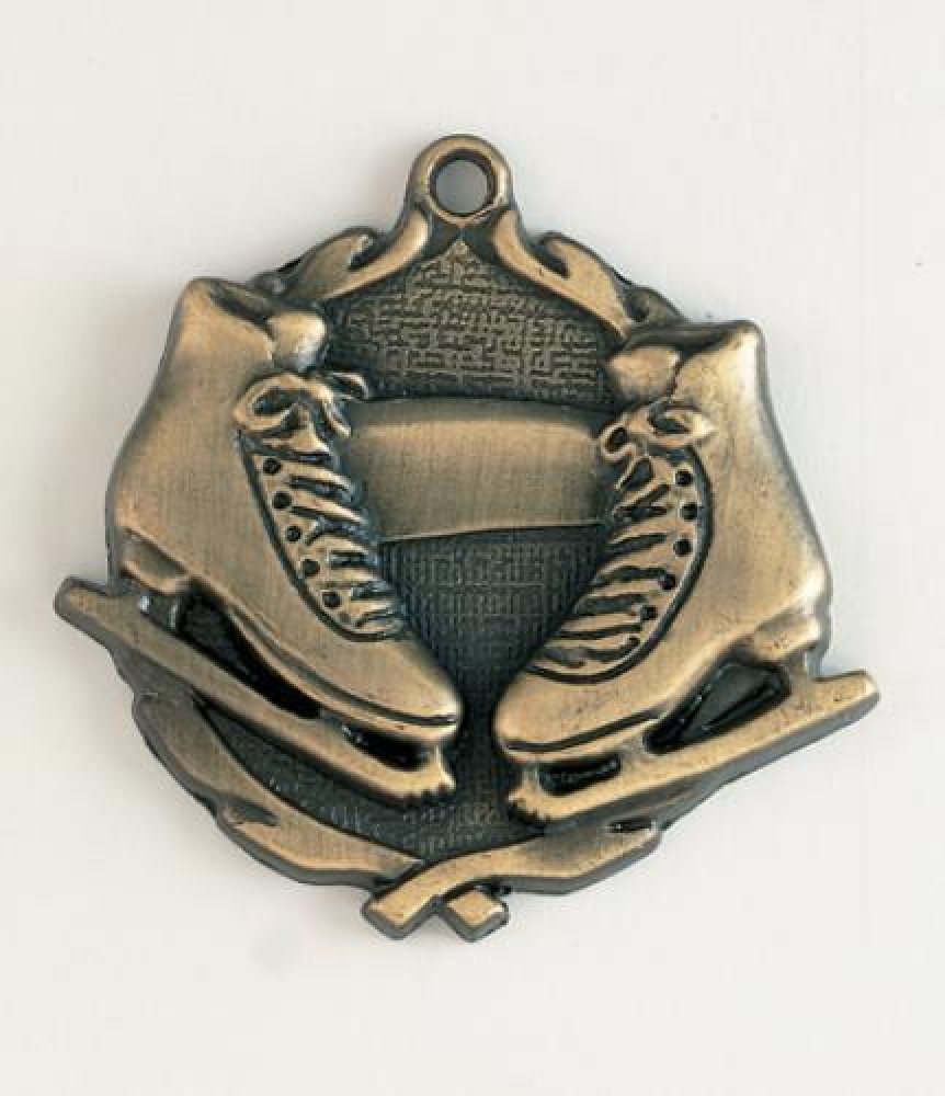 Wreath Medal -Ice Skating — Gold 1 3/4"