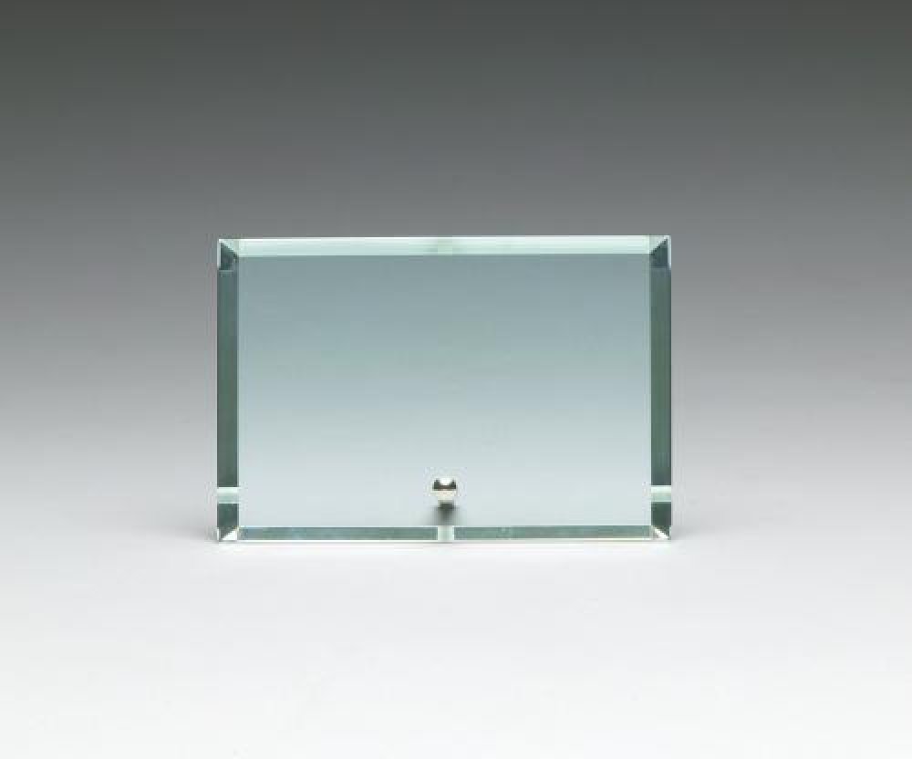 Corporate Rectangle Landscape Desk Stand Glass Award — 8" X 6" X 3/8"