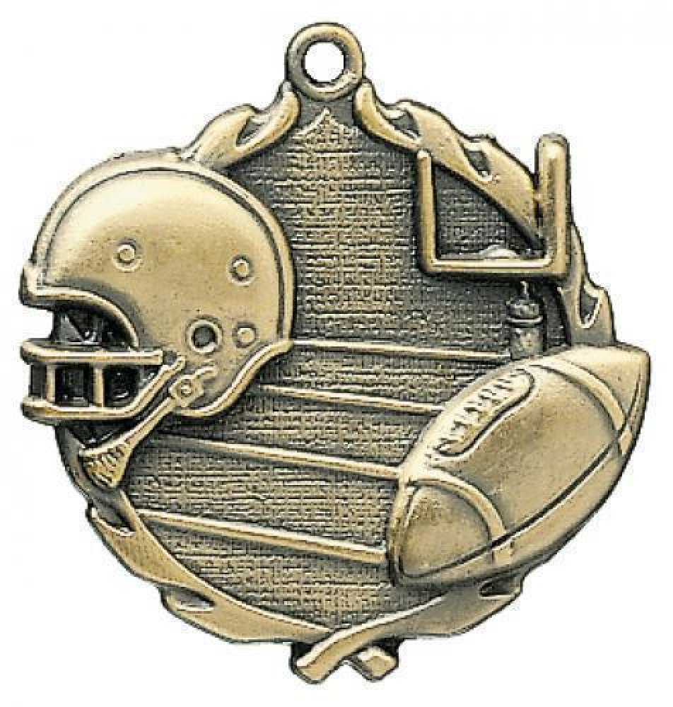 Wreath Medal -Football — Silver 1 3/4"