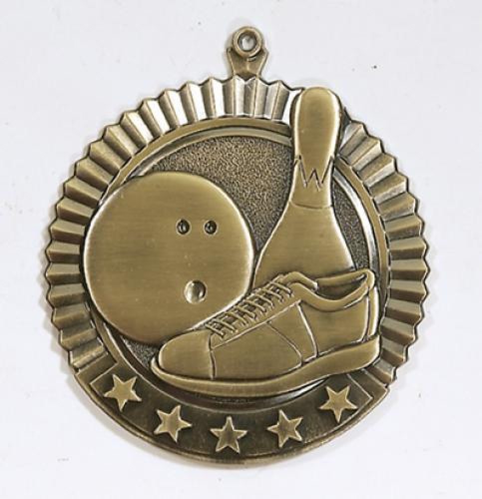 Star Medals -Bowling — Silver 2 3/4"