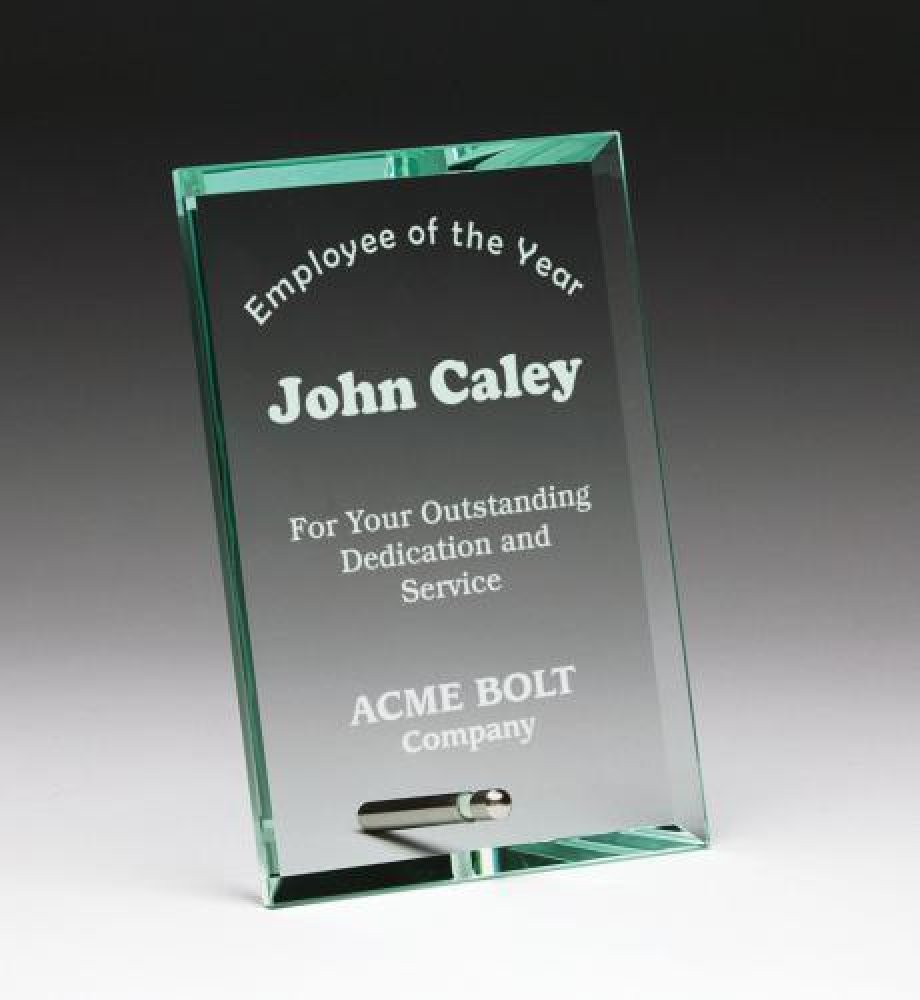Corporate Rectangle Desk Stand Glass Award — 5" X 7" X 3/8"