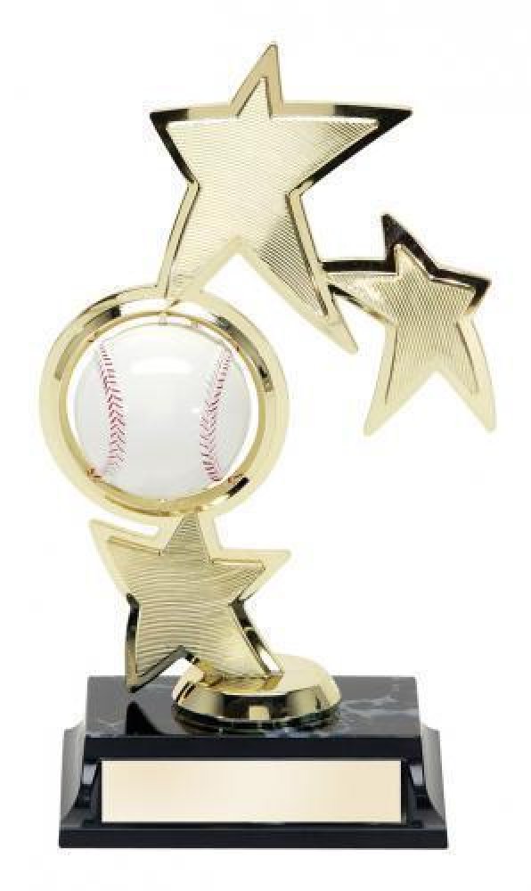 Spinning Stars Trophy -Baseball — Spinning Baseball Stars 8 3/4"