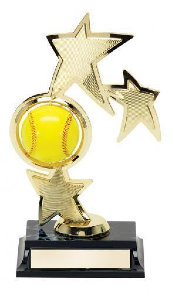 Spinning Stars Trophy -Softball — Spinning Softball Stars 8 3/4"