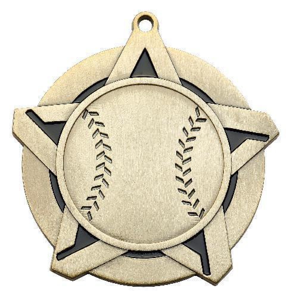 Super Star Medal -Baseball — Bronze 2 1/4"
